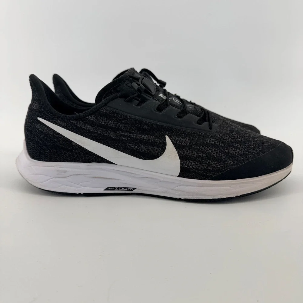 Nike Air Zoom Pegasus‎ 36 FlyEase Running Shoes Black White BV0613-001 Mens 9.5